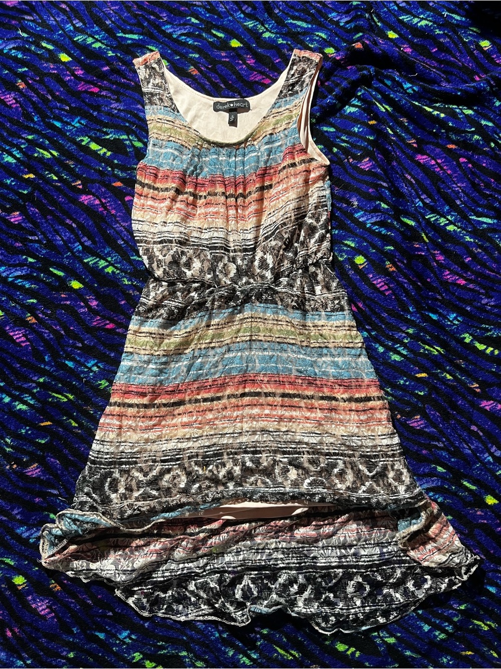 Derek Heart Multicolor Striped High-Low Tank Dress